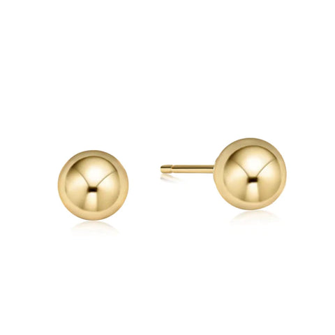 8mm Classic Gold Ball Stud Earrings