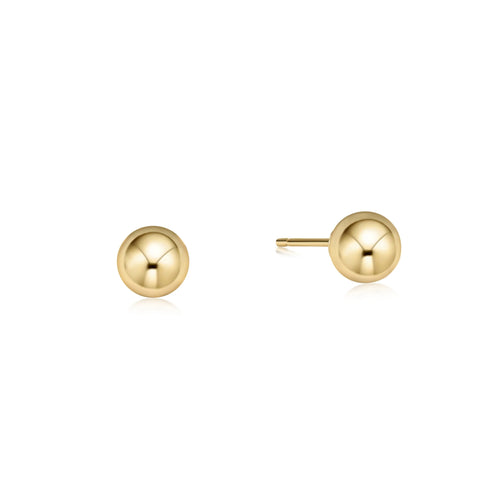 6mm Classic Gold Ball Stud Earrings