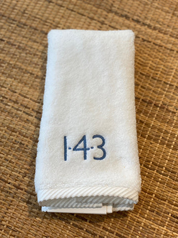 143 Milagro Fingertip Towel- White/Azure