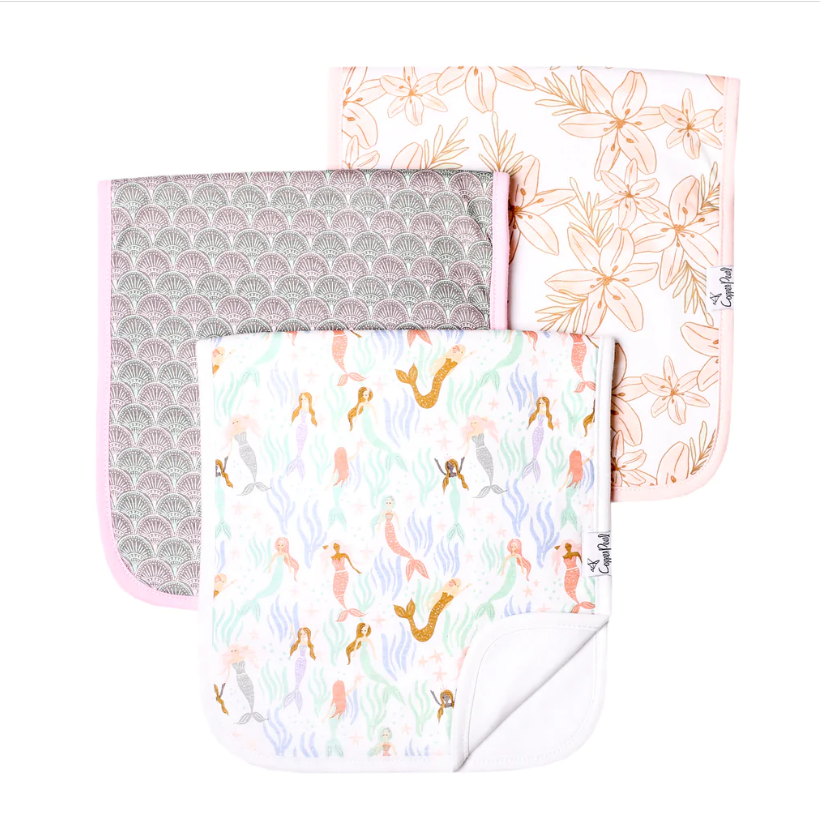 Coral - Set of 3 Burp Cloths