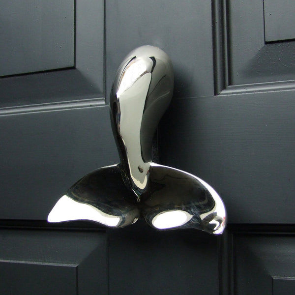 Whale Tale Door Knocker- Nickle