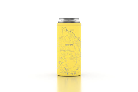 Map of Scituate Yellow Slim Can Cooler- 12oz